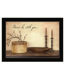 "Peace Be with You" by Artisan Susie Boyer, Ready to Hang Framed Print, Black Frame