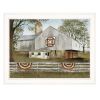 "American Star Quilt Block Barn" by Billy Jacobs, Ready to Hang Framed Print, White Frame