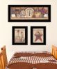 "Country Shelf & Stars" 3-Piece Vignette by Mary Ann June, Ready to Hang Framed Print, Black Frame